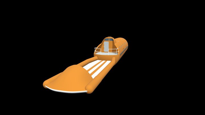 Lifeboat with raft 3D Model