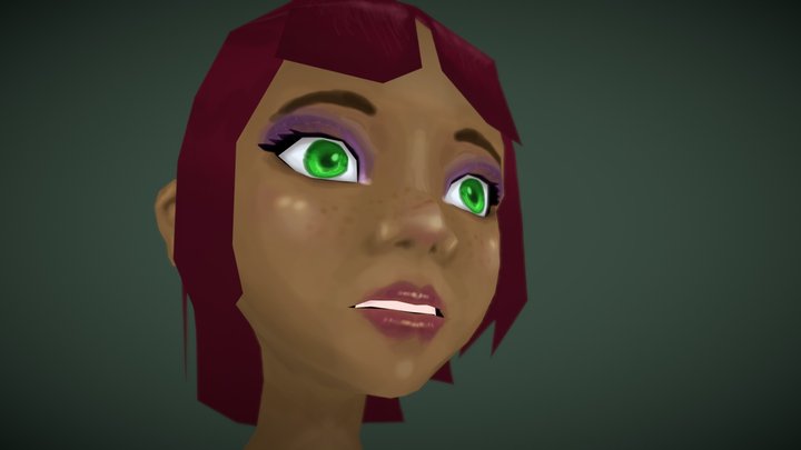 WIP Low Poly Female - Hand Painte 3D Model