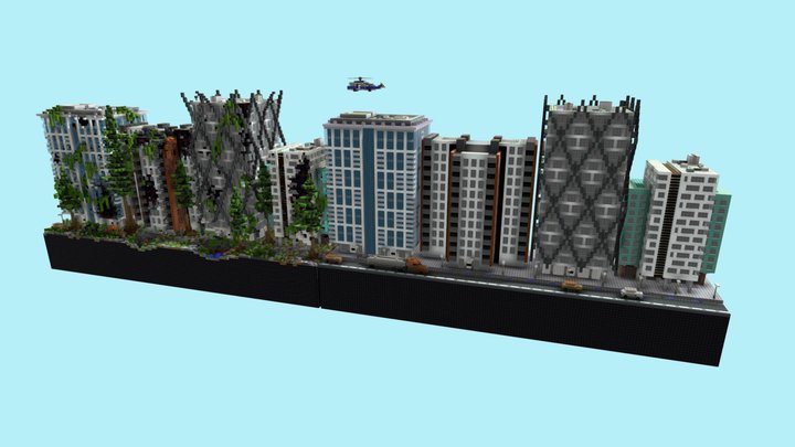 Desolate City Skyline 3D Model