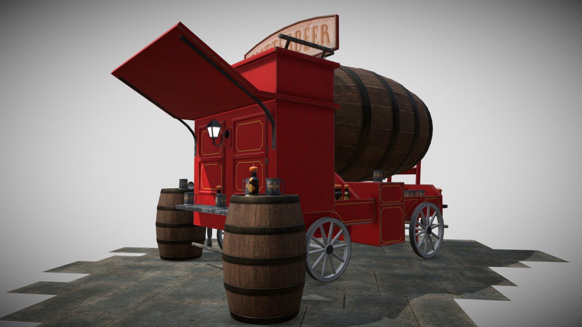 Hogsmeade Butterbeer Cart 3D model by pixeldog4ever [4fc52e9] Sketchfab