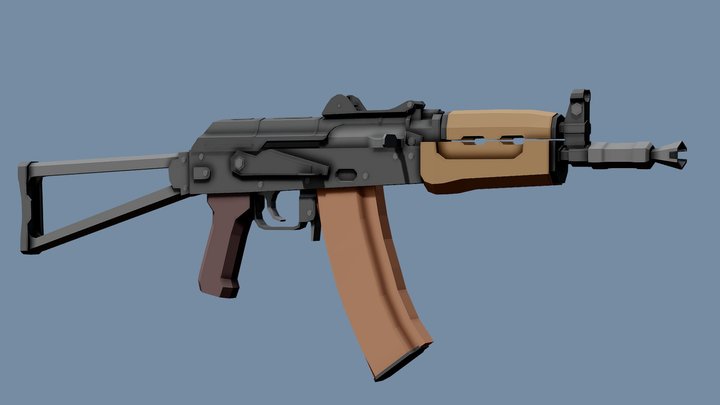 Low-Poly AKS-74U 3D Model