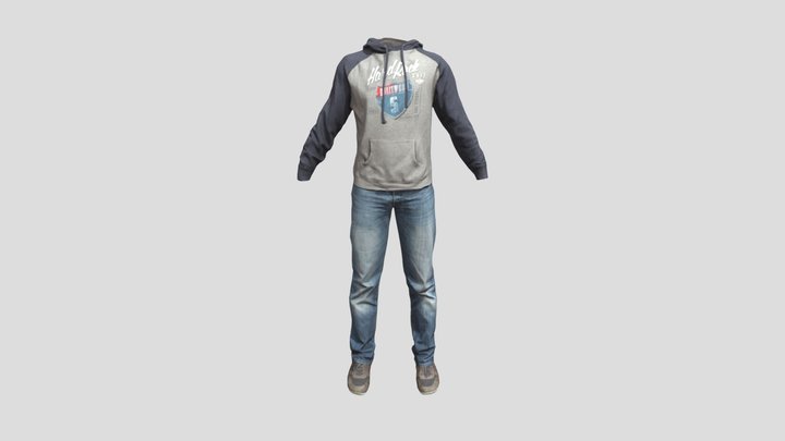 Hoodie and Jeans 3D Model