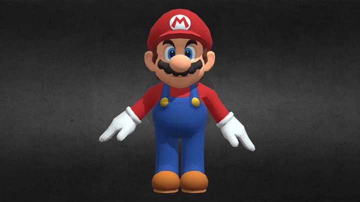 Mario Smash Bros Model (Rigged) 3D Model