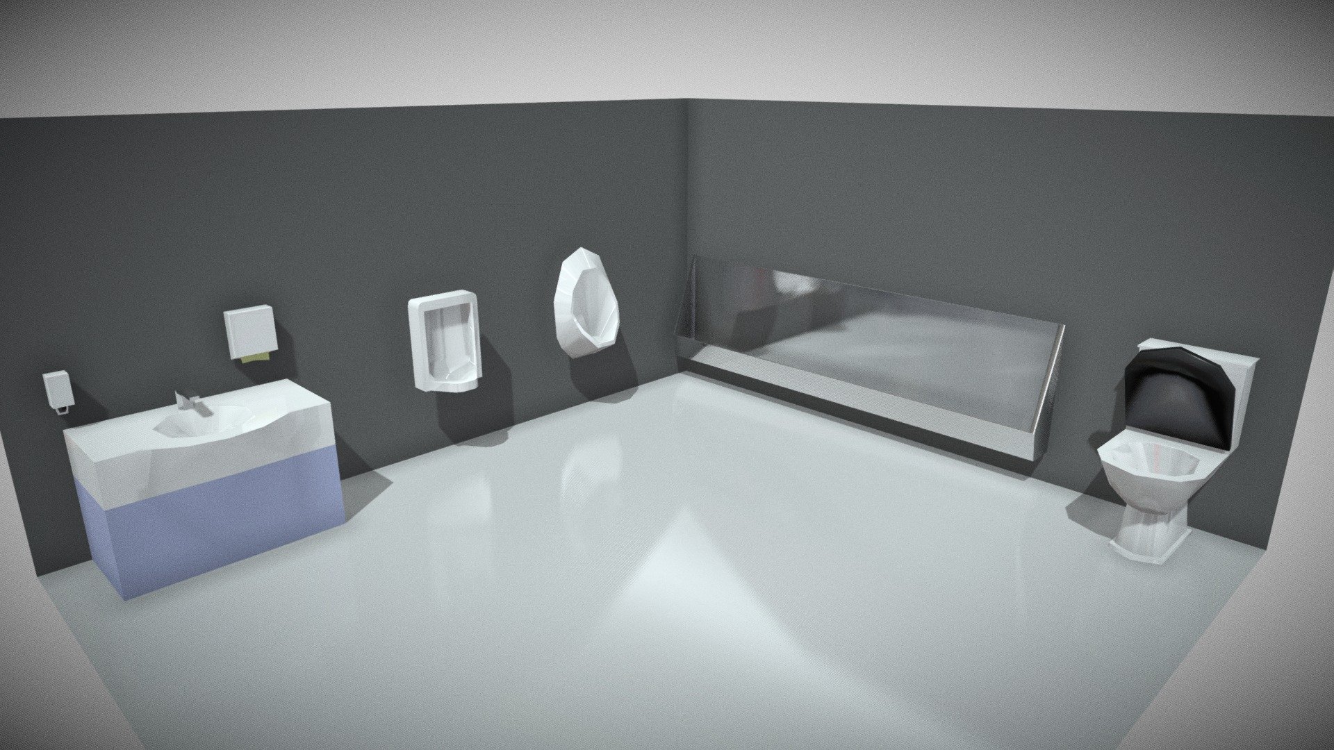 Lowpoly toilet equipment/furnitures Download Free 3D model by tamminen [4fc8bef] Sketchfab