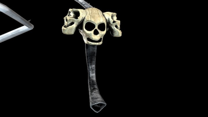 Skull Flail Textured 3D Model