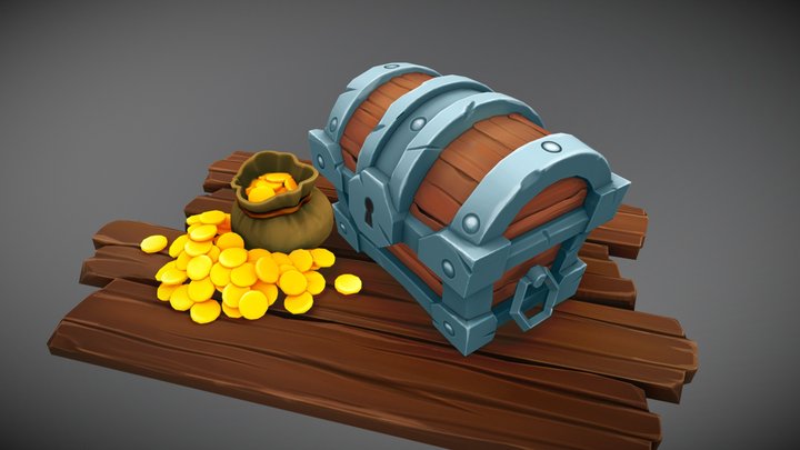 Treasure Chest Stylized 3D Model