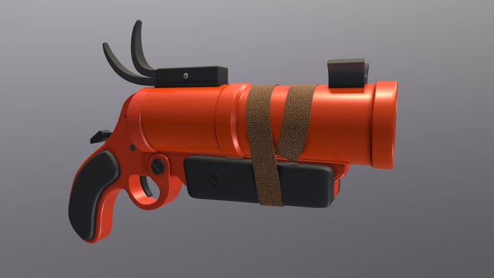 "Detonator" Flare gun from Team Fortress 2 3D Model