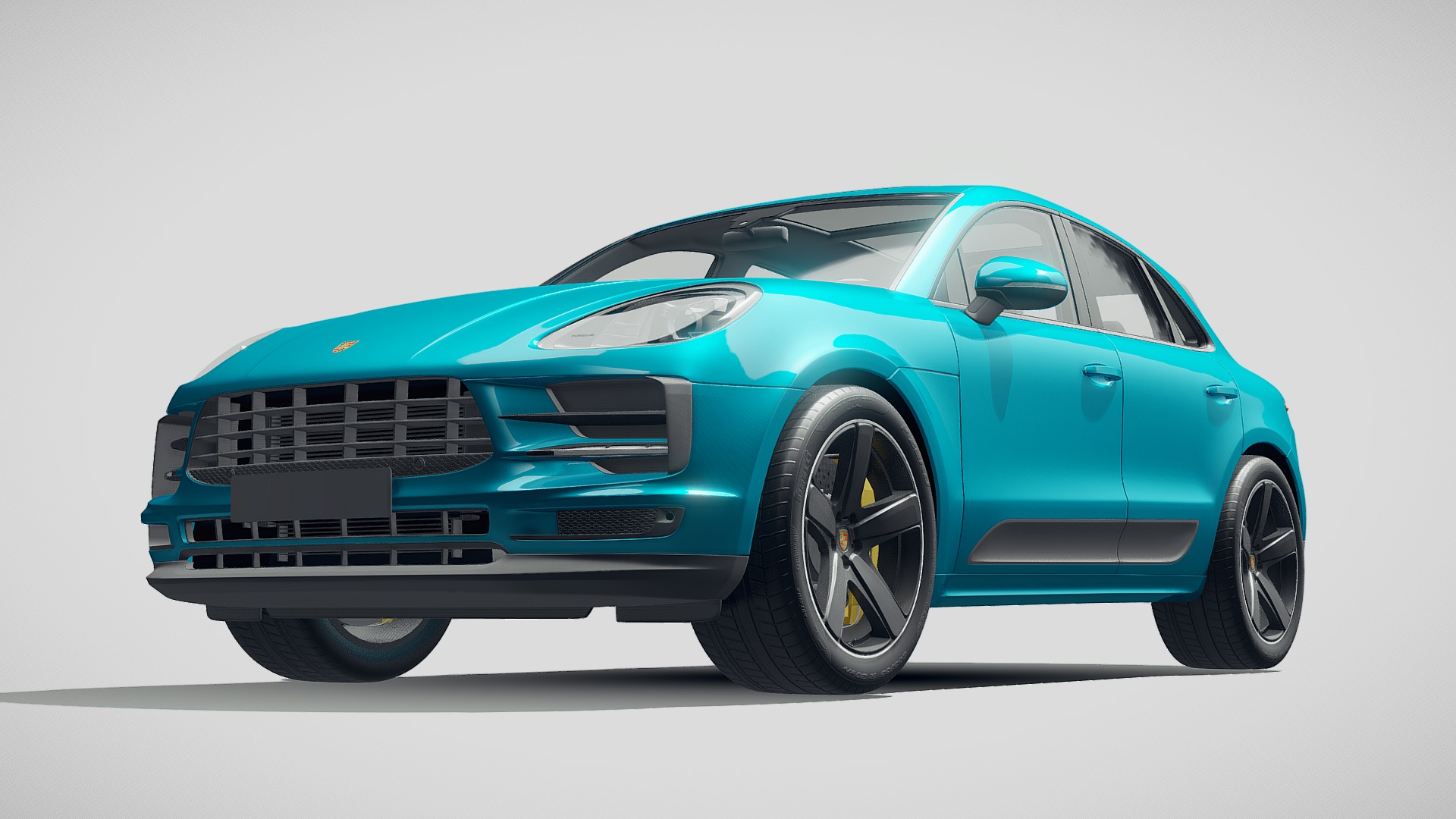 3D model Porshce Macan 2019 - This is a 3D model of the Porshce Macan 2019. The 3D model is about a blue car with a white background.