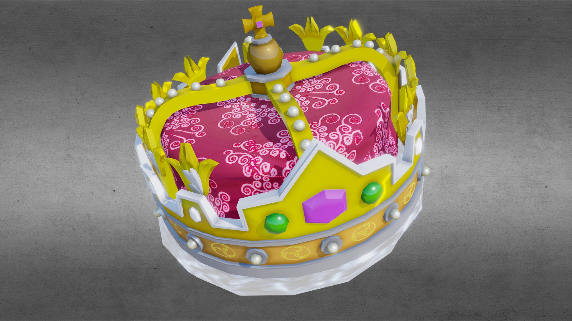 3D model Medieval Ruler Crown - This is a 3D model of the Medieval Ruler Crown. The 3D model is about a cake with a design on it.