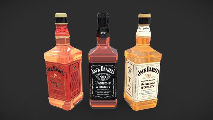 Jack Daniel Whiskey Collection - Stylized 3D Model