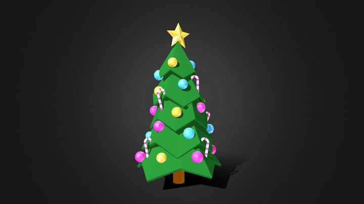 Christmas Tree Lowpoly 3D Model