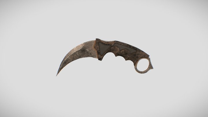 Carbon fiber grip worn Karambit