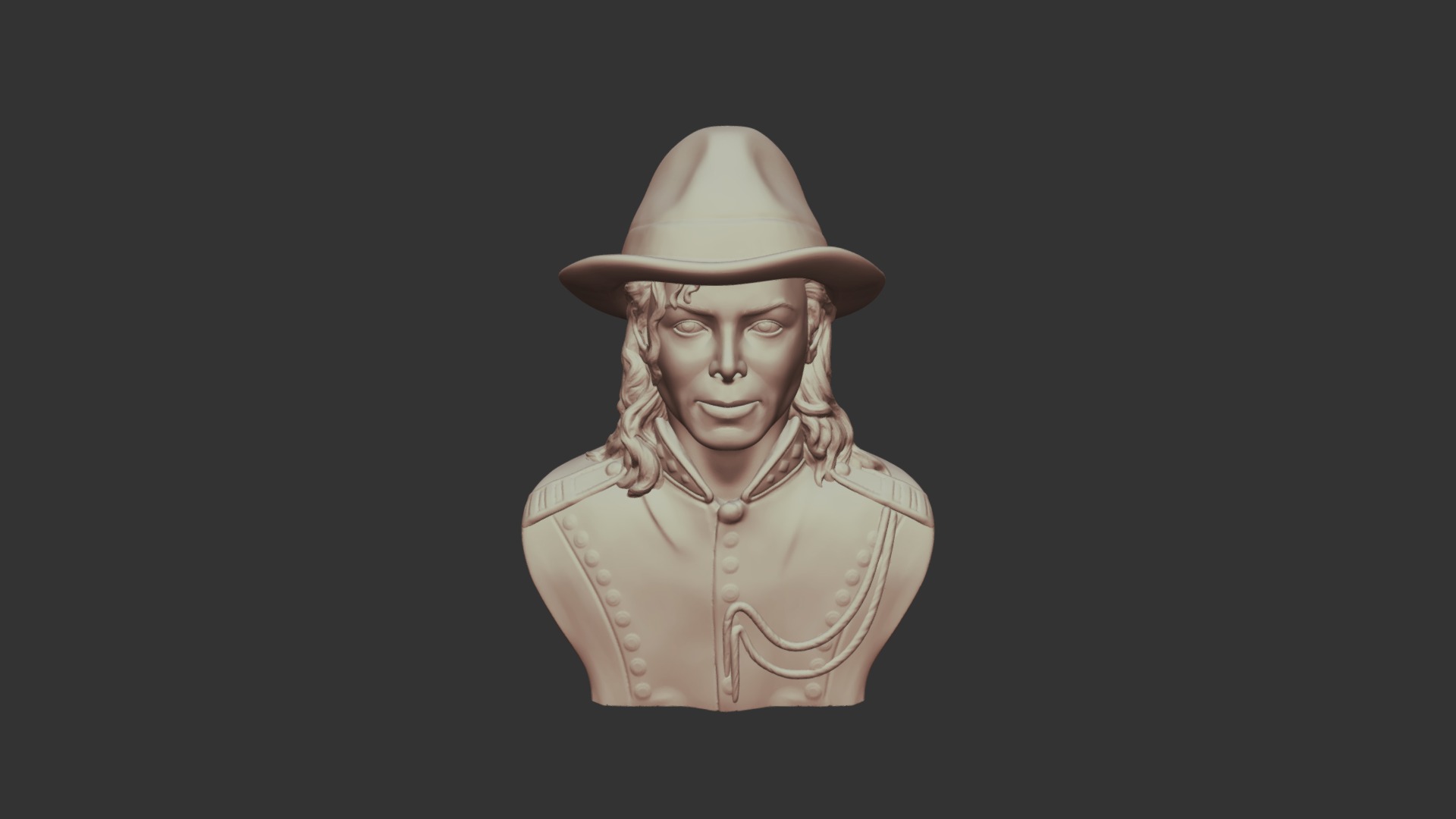 3D model Michael Jackson 3D sculpture - This is a 3D model of the Michael Jackson 3D sculpture. The 3D model is about a person wearing a hat.