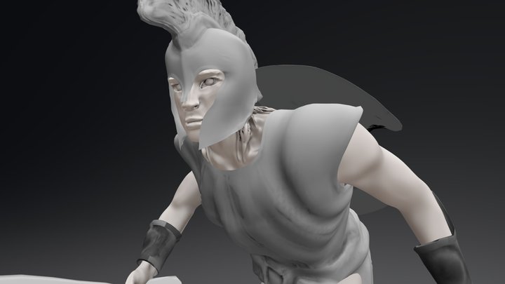 Greek Soldier_Colorless 3D Model
