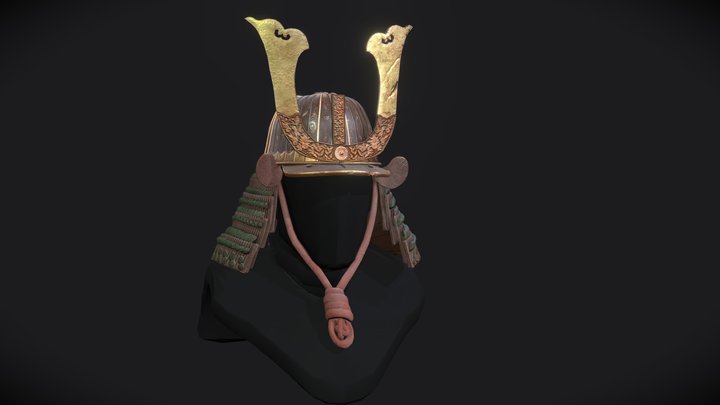 Samurai Helmet (Game Res) 3D Model