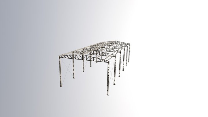 Galpão Estrutural Treliçado 3D Model