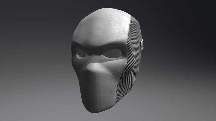 Bank Robber Mask (Chrome) 3D Model