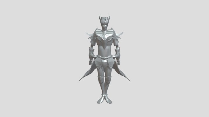 armored fantasy warrior in elaborate armor 3D Model