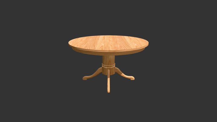 Cabriole Single Pedestal Dining Table 3D Model