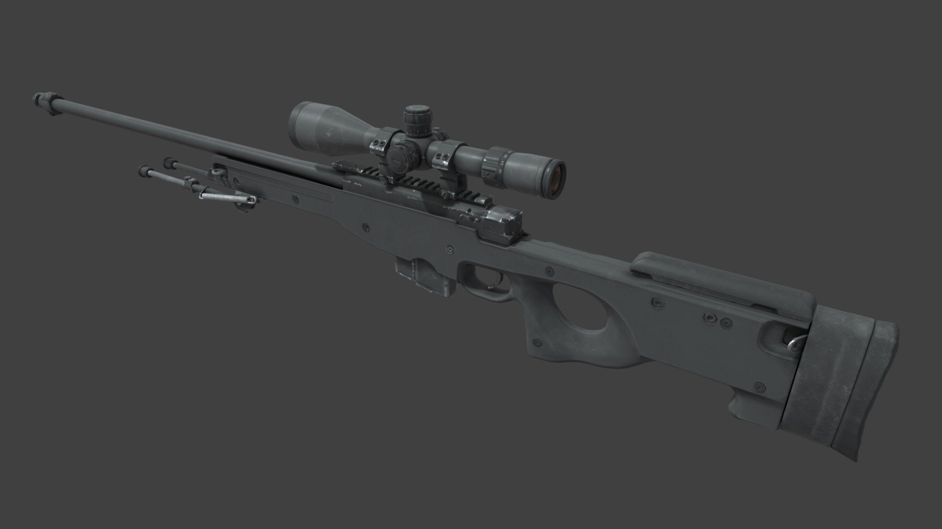 RIFLE | AWP (Black Version) Weapon Model (CS2) - Download Free 3D model ...