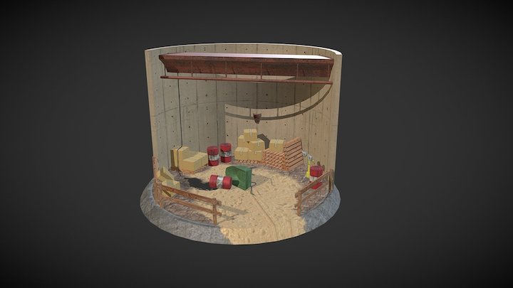 Industrial scene [Lowpoly] 3D Model