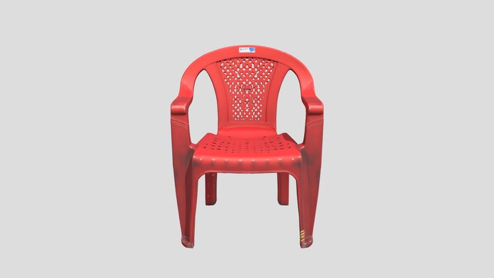 Red Plastic Chair 3D Model
