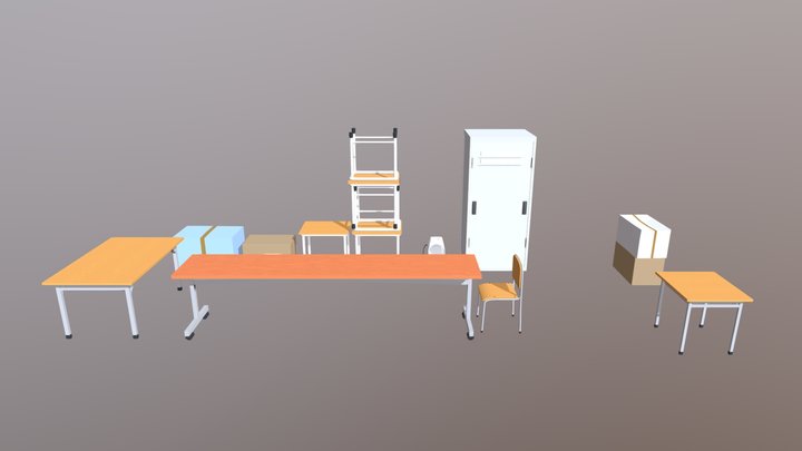 Classroom Furniture 3D Model