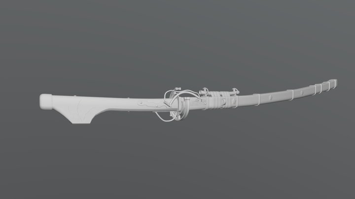 Flintlock Katana Mesh 3D Model