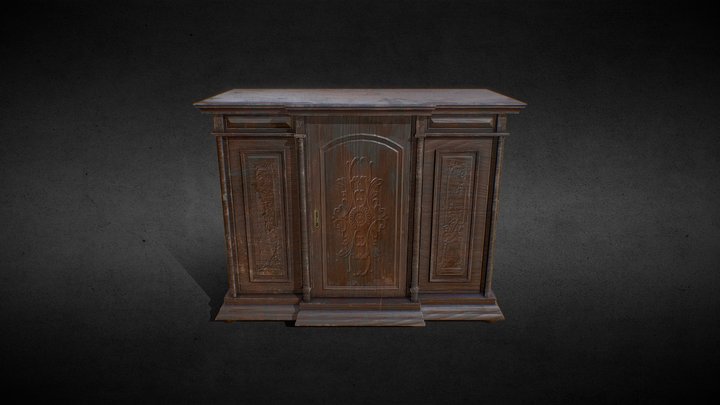 Wide Wardrobe 3D Model