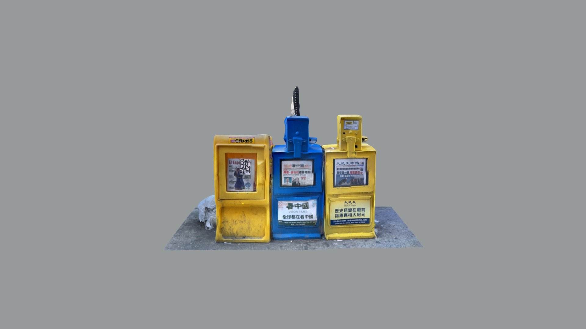 NYC News stands bins