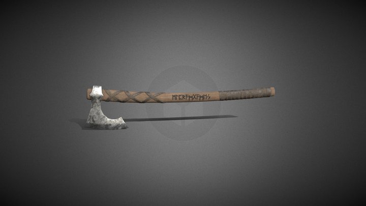 Fantasy Warrior Viking Axe 3D Model