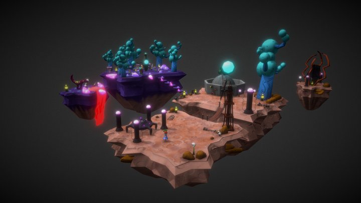 isla alien diorama 3D Model