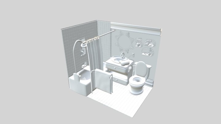Quaint Bathroom 3D Model