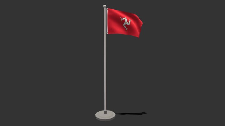 Seamless Animated Isle of Man Flag 3D Model