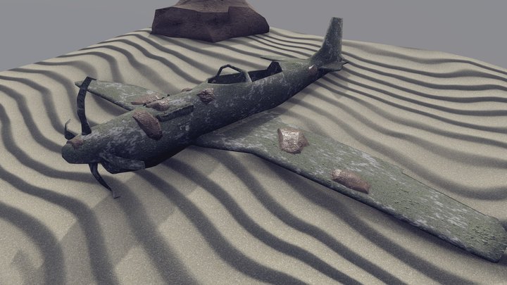 Underwater Plane Scene 3D Model