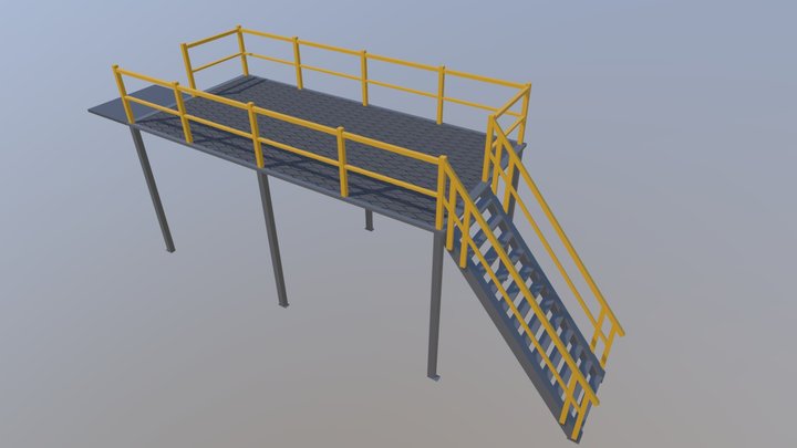 Warehouse staircase 3D Model
