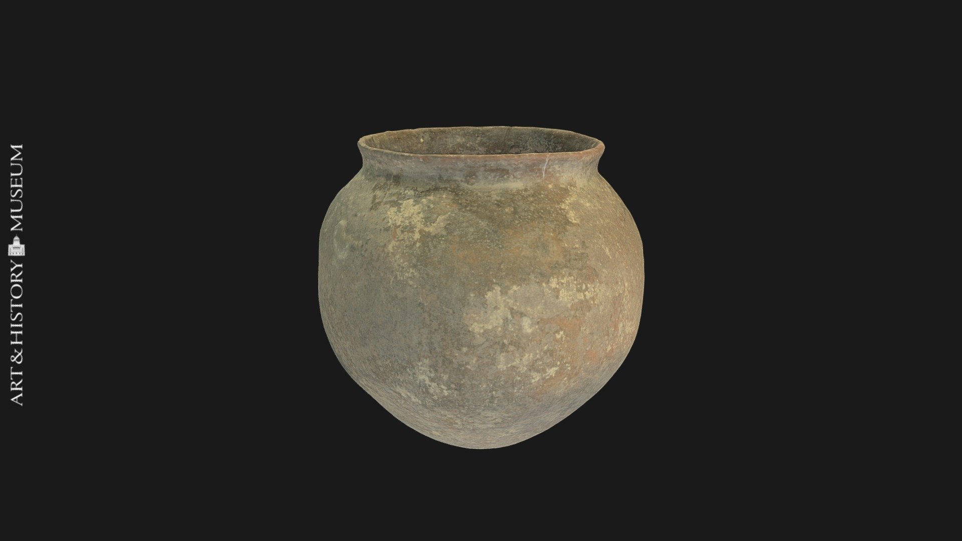 Egg-shaped pot with small opening & flaring rim