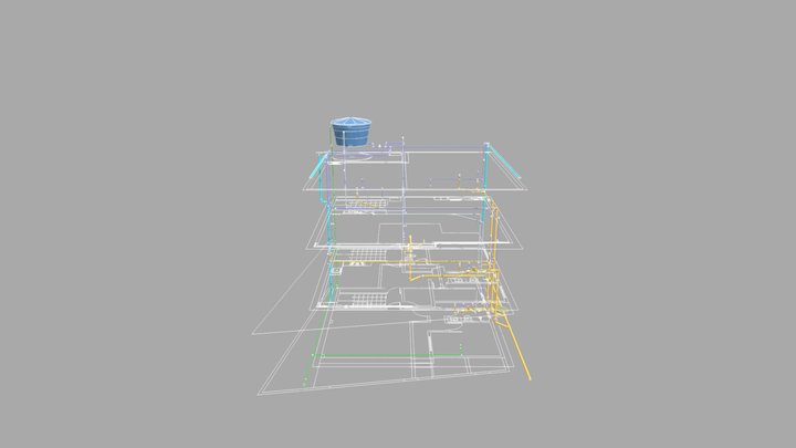 Projeto Hidrossanitário - RV Engenharia 3D Model