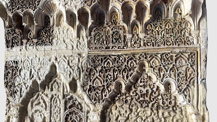 Restored wall details at Real Alcazar, Sevilla 3D Model