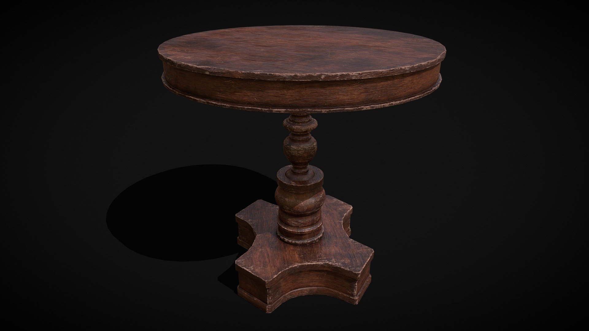 Mahogany Medieval Antique Pedestal Round Table Buy Royalty Free 3d