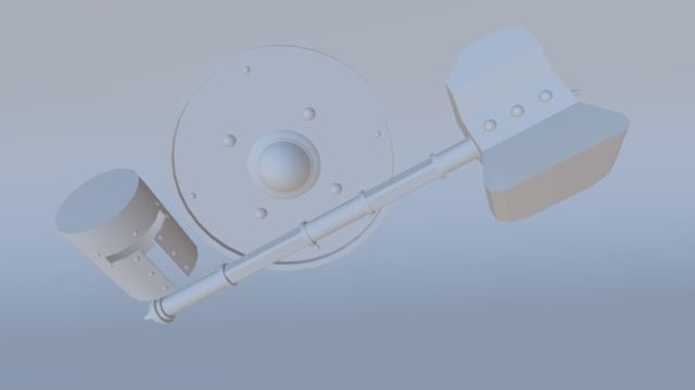 Sledgehammer, Shield and Helmet 3D Model