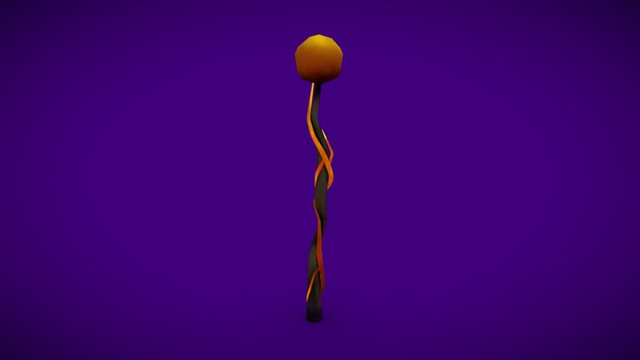 Fire Staff - Hand Painted - Low Poly 3D Model