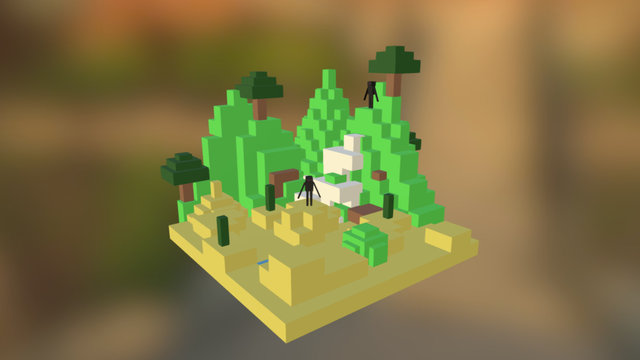 Escenario Minecraft 3D Model