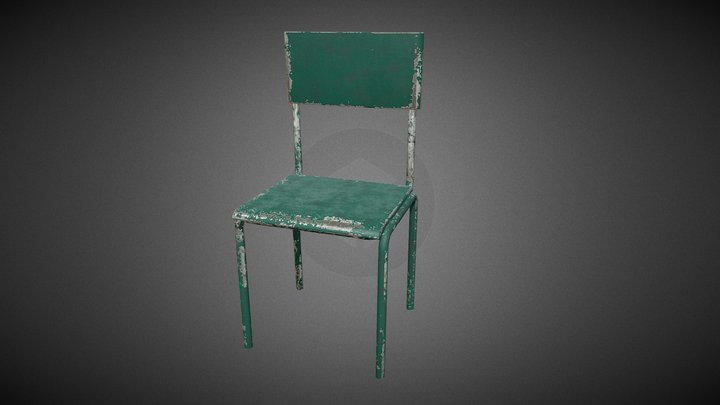 Bunker Chair (Metal Paint Worn-Out) 3D Model