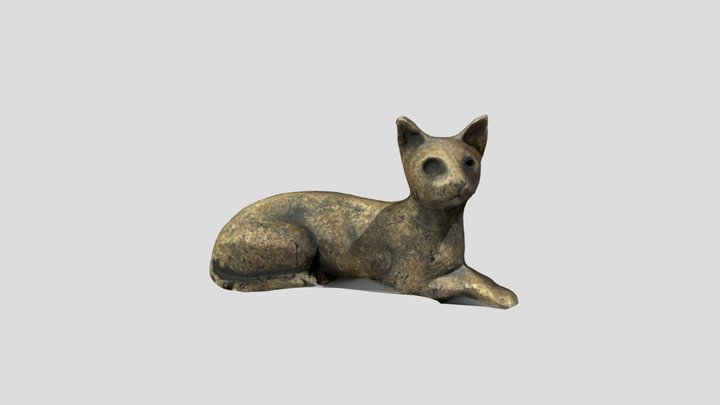 Stone Siamese Cat 3D Model