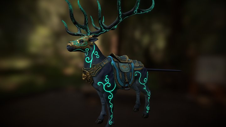 Game ready armored Deer 3D Model