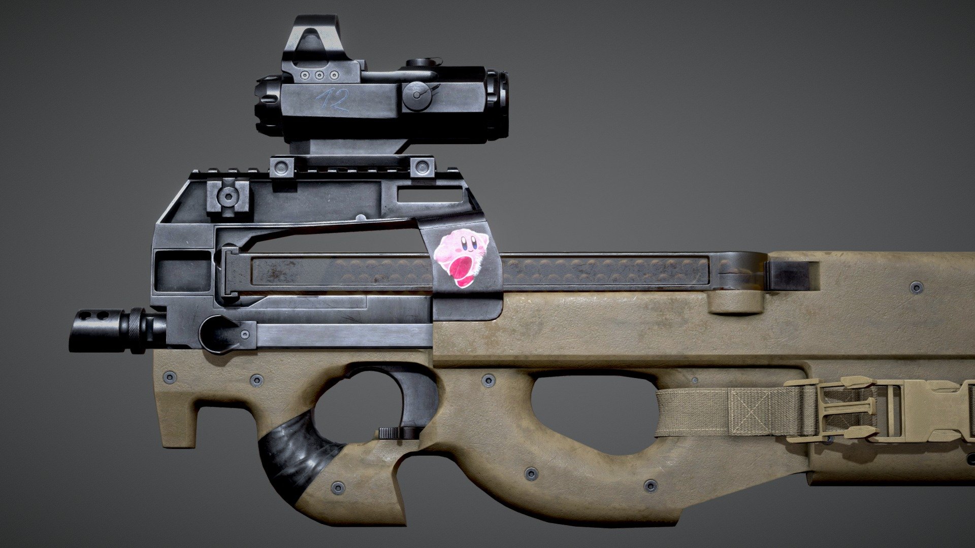 FN P90 Submachine Gun AAA Game Ready Asset Buy Royalty