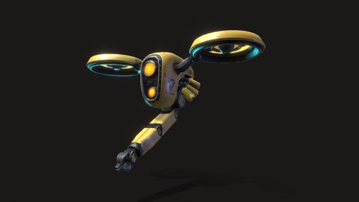 Flying support engineering robot 3D Model
