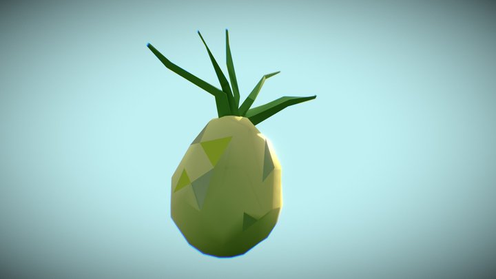 Low Poly Pineapple 3D Model