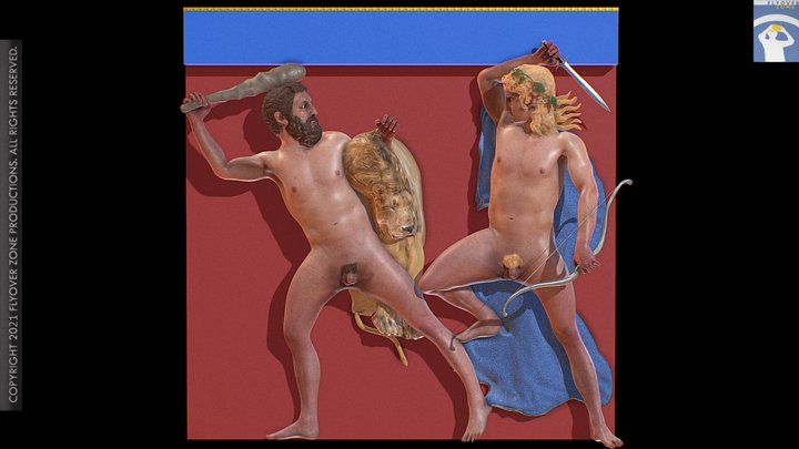 3D rendering of Metope East 09 Restored (Parthenon)